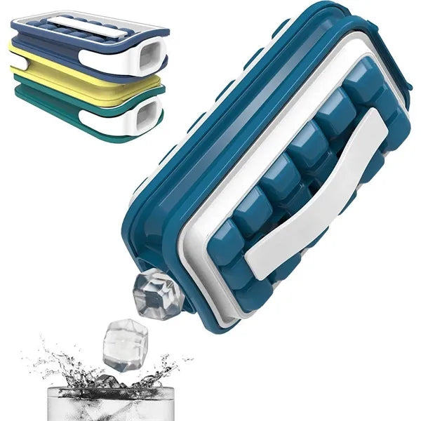 2 in 1 Portable Ice Cube Tray Mold With Lid & 36 Grid