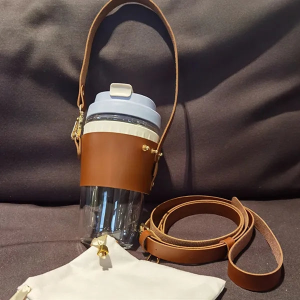 PU Coffee Cup Holder With Long And Short Straps