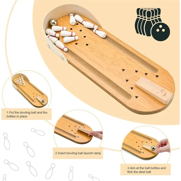 Mini Bowling Game Set Office Stress Relief Gadgets Toy