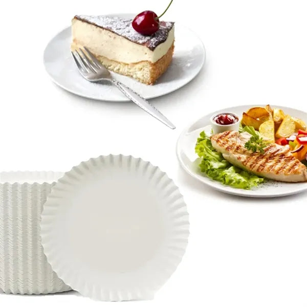 Round White Paper Plate Heavy Duty Disposable Paper Plate