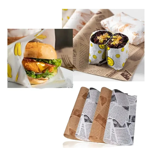 Grease Proof Kraft Food Wrap and Basket Liner Wax Paper