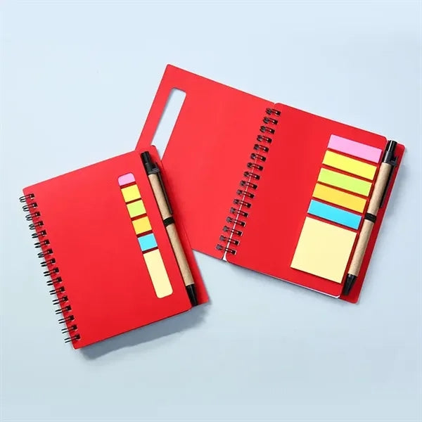 Spiral Notebook Sticky Notes Tabs with Pen