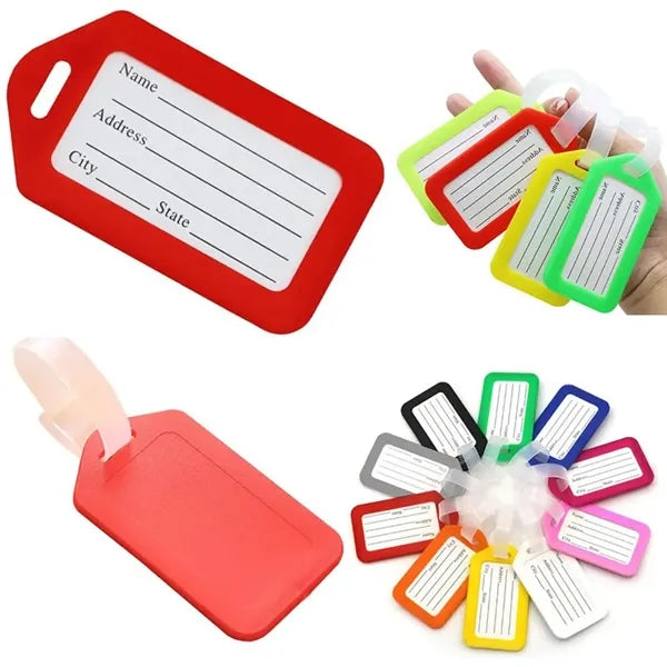 Plastic Luggage Tag Identifiers with Lanyard