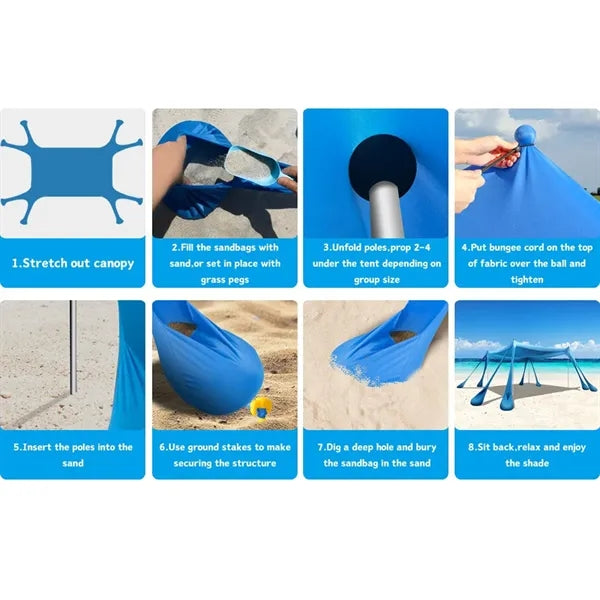 Beach Tent With 8 Sandbags