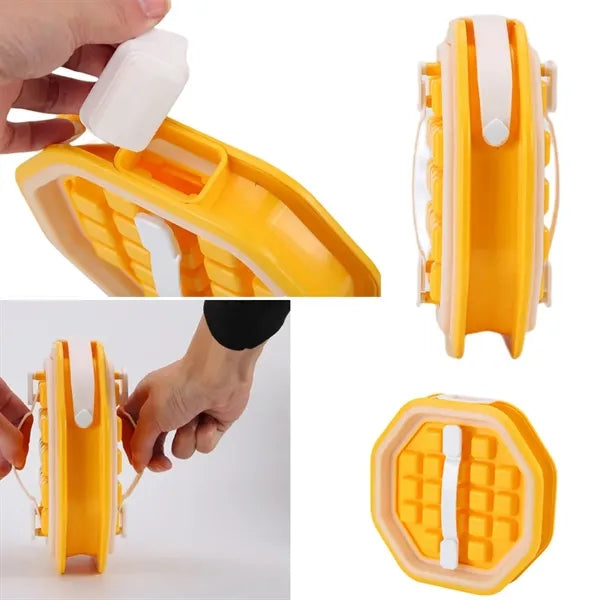 2 in 1 Portable Ice Ball Making Mold Hexagonal Water Bottle
