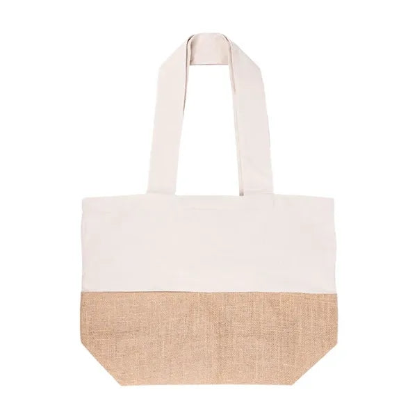 Cotton Canvas Tote Bag with Jute Gusset