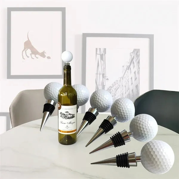 Creative Golf Ball Metal Vacuum Wine Stoppers