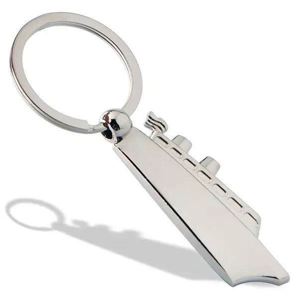 Boat Shaped Metal Keychain
