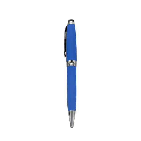 Metal commercial ballpoint pen, Stylus Tip, Soft Touch Click