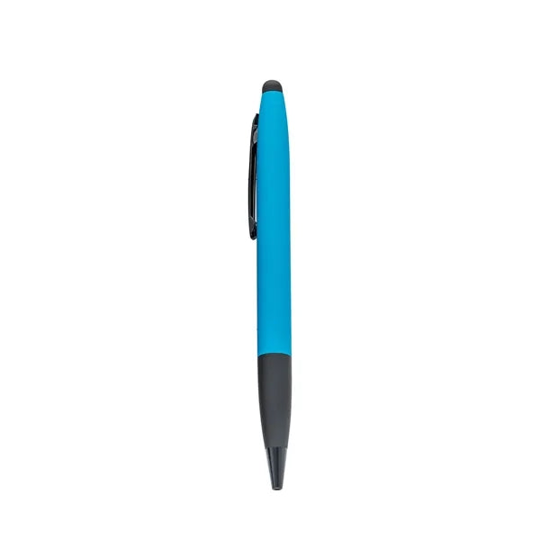 Metal commercial ballpoint pen, Stylus Tip, Soft Touch Click