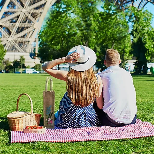 Single Burlap Jute Wine Bottle Bag