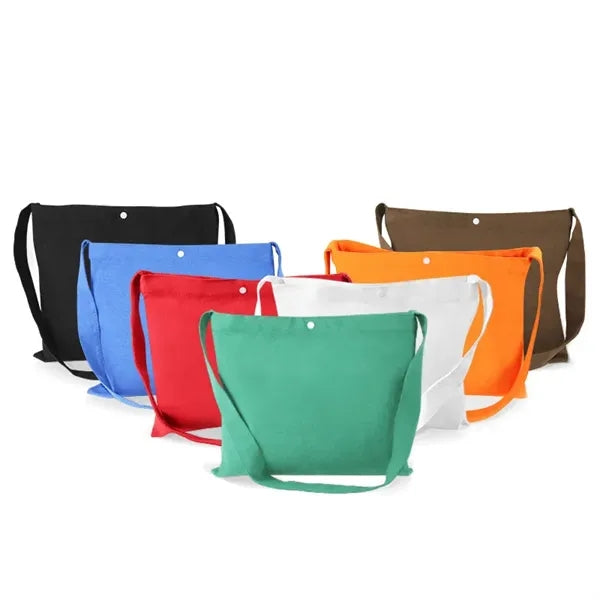 Crossbody Canvas Tote Bag 11 3/4 x 13 3/4"