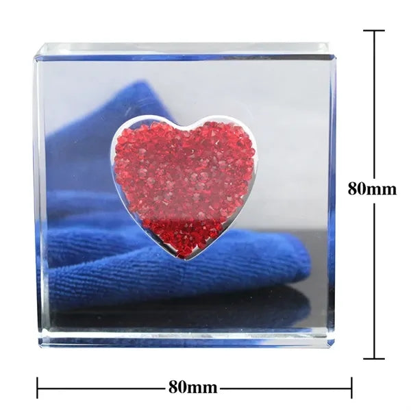 Red Crystal Heart Glass Keepsake