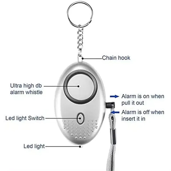Safety Alarm Keychain With LED Light