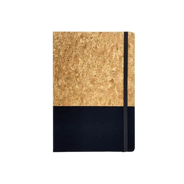 A5 White/Black Combo Cork Cover Journal Notebook