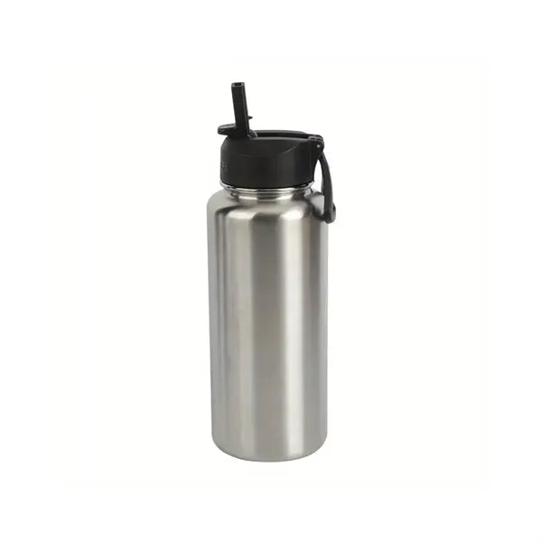 32 Oz Double Walled Vacuum Water Bottle with Straw Lid