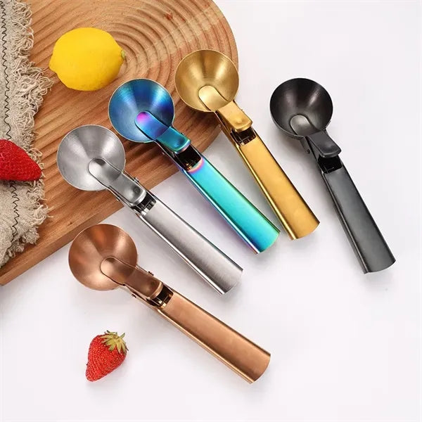 Stainless Steel Ice Cream Scoop Spoon Trigger Multiple Sizes