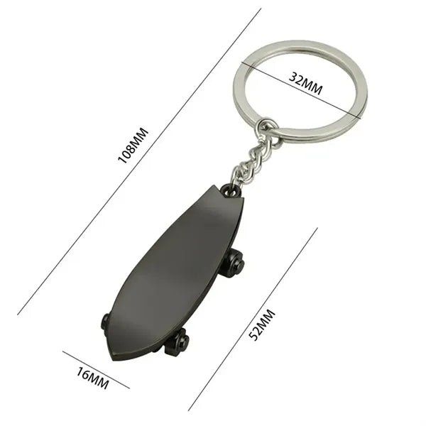 Mini Alloy Movable Skateboard Scooter Keychain Key Holder