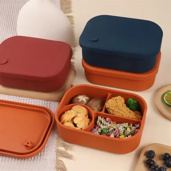 Silicone Lunch Box with Multi-compartments, Food Container