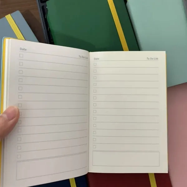 200 Pages PU Cover Business Diary Pocketbook with pen holder