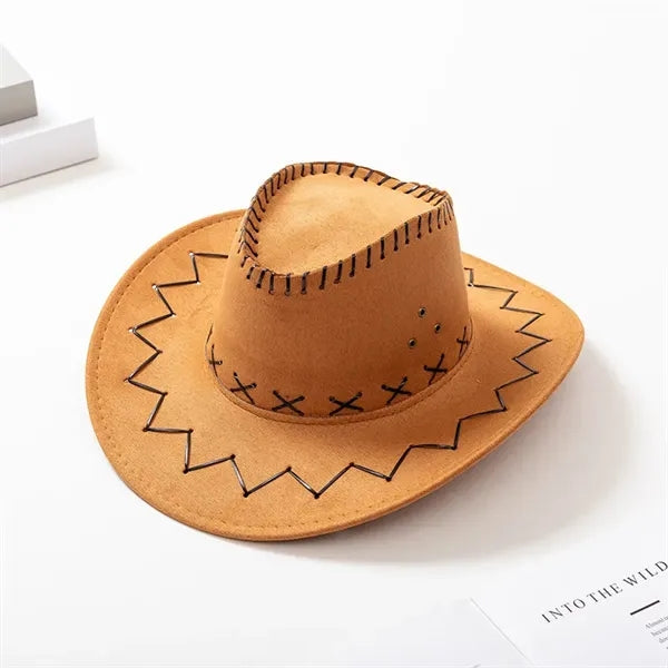 Western Ethnic Style Suede Cowboy Hat
