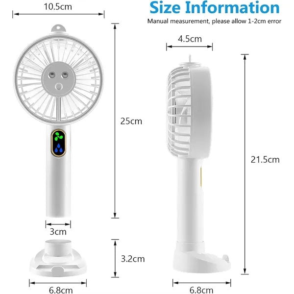 3 Speeds level Handheld Misting Fan