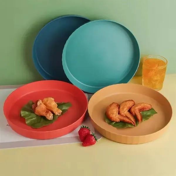 7.9 Inch Round Wheat Straw PP Household Fruit Dish