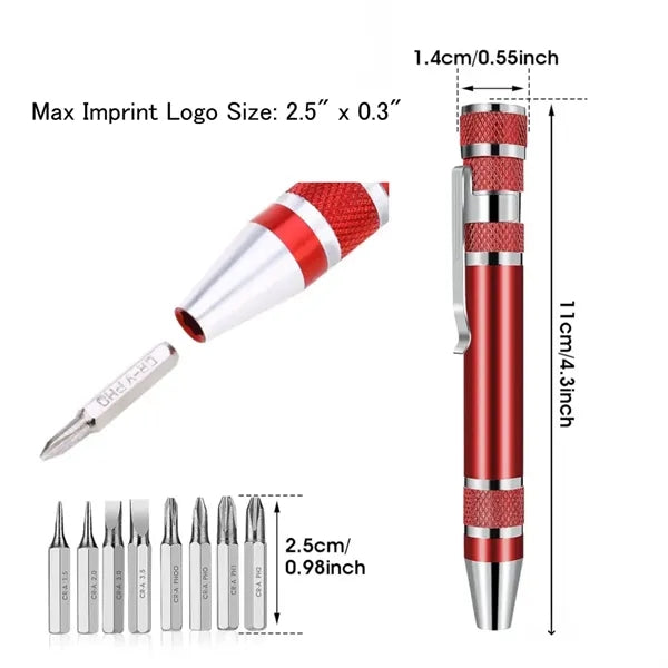 Multipurpose 8 in 1 Magnetic Pocket Screwdriver