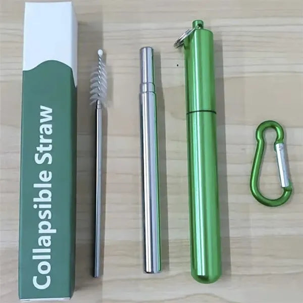 Stainless Steel Portable Collapsible Telescopic Straw Kit