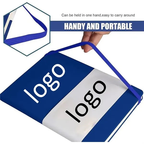 Hardcover Notebook Journal w/Elastic Bookmark Band