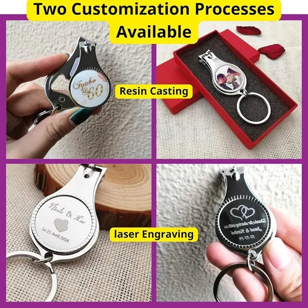 Multifunctional Bottle Opener Nail Clippers Keychain