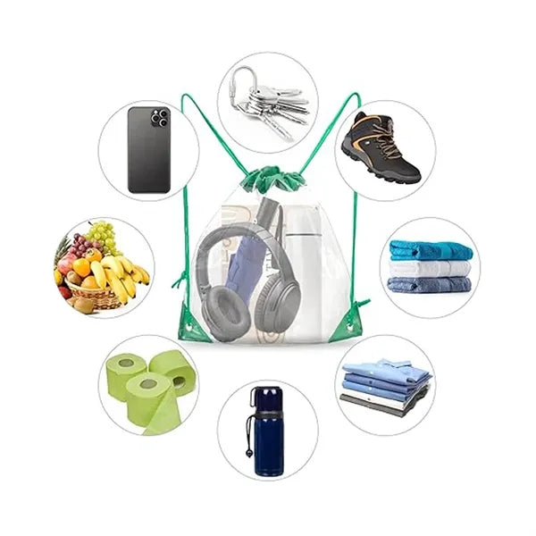 Waterproof Clear Pvc Drawstring Bags For Sports