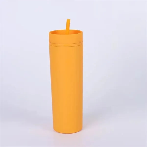 16oz Slim Tumblers With Straw