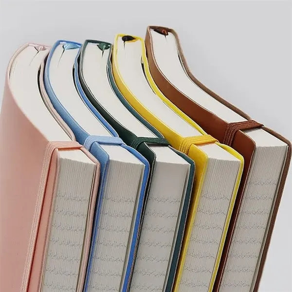 PU Leather Soft Cover Notebook Journal Elastic Bookmark Band