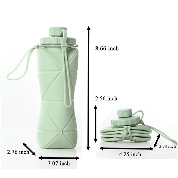 20 oz Silicone Collapsible Water Bottle