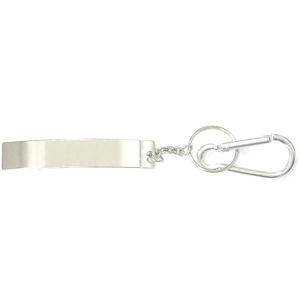 Jumbo Size Plain Bottle Opener w/ Key Chain & Carabiner