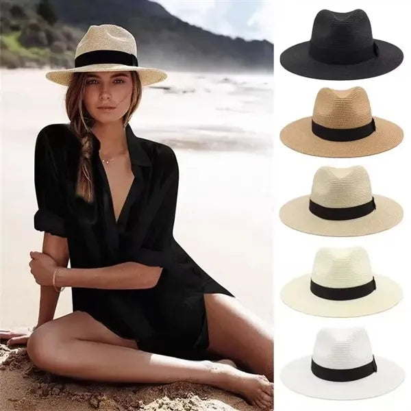 Knitted Straw Hat With Custom Patch