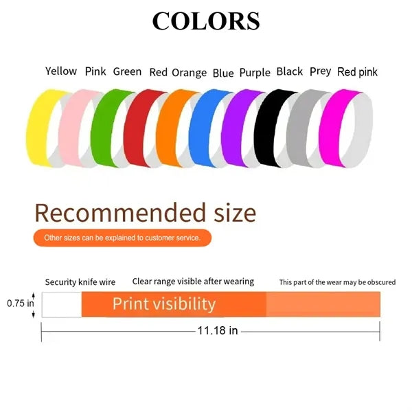 Waterproof Disposable Activity Admission Paper Bracelet