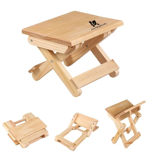 Wood Folding Stool Seat