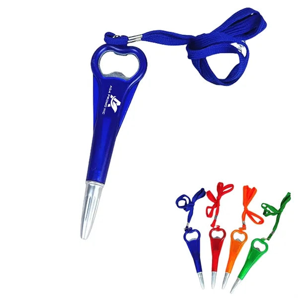 Cord Ballpoint Pen with Bottle Opener