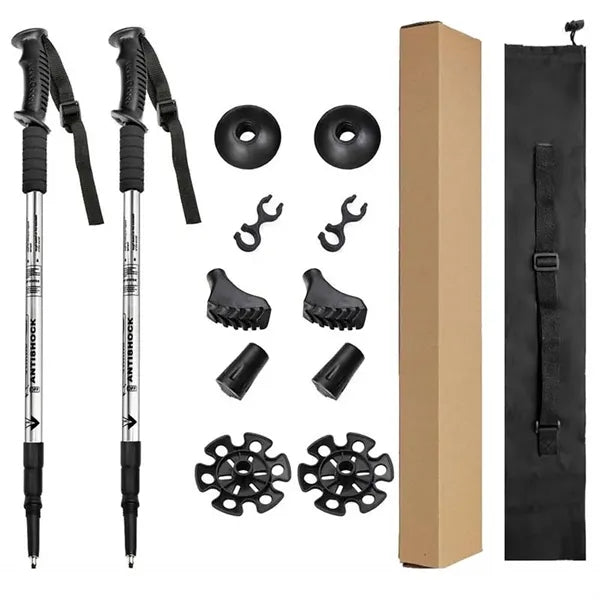 2 Pack Aluminum Alloy Adjustable Hiking Pole