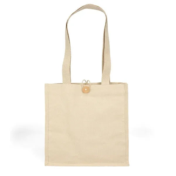 Cotton Tote with Button Closure