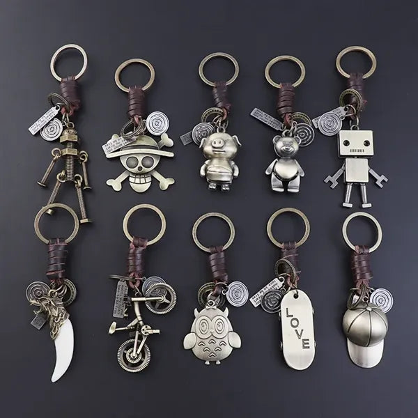 360 Degree Rotating House-Shaped Metal Keychain