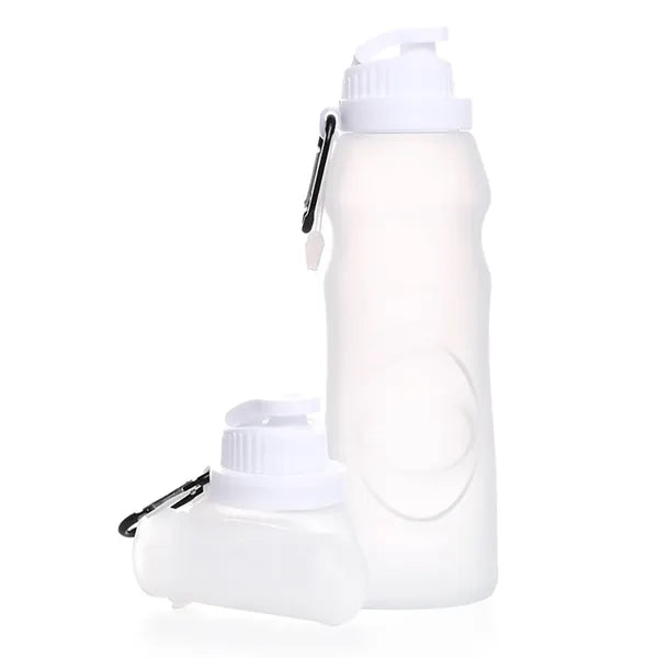 17 oz Silicone Collapsible Water Bottle With Keychain