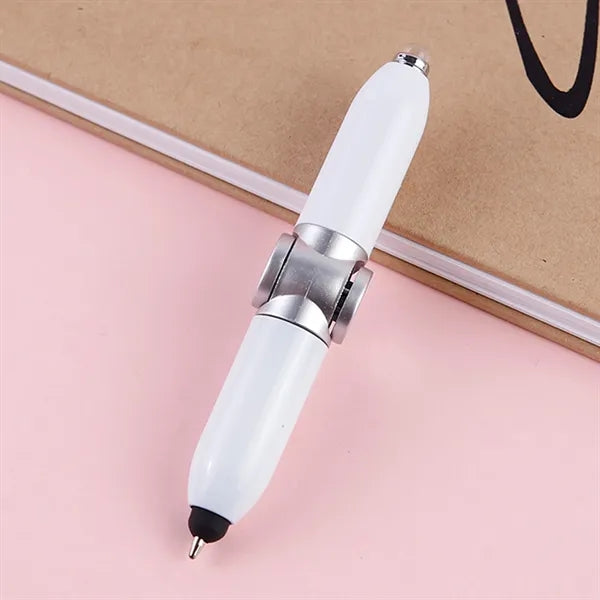 Rotating Ballpoint Pen with LED Light Anti Stress Gift Toys