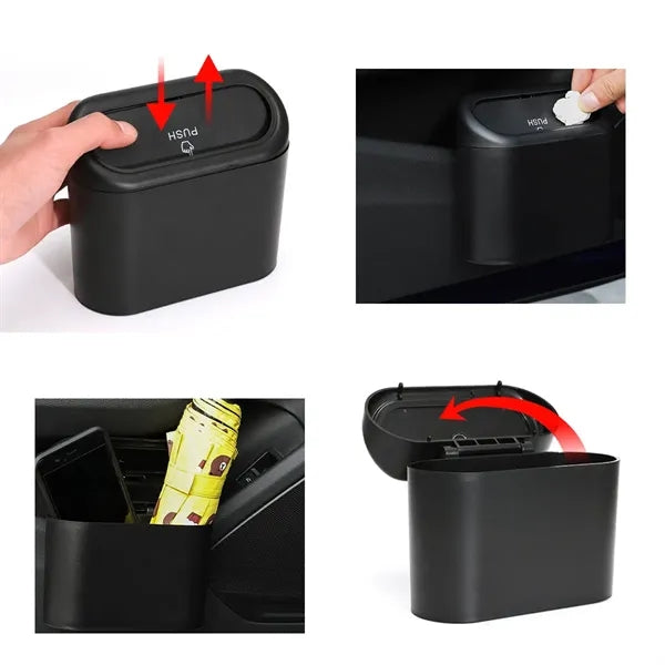 Side Hanging Car Trash Can with Cover