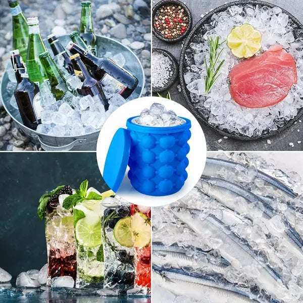 Silicone Ice Bucket with Lid For Frozen Beverages