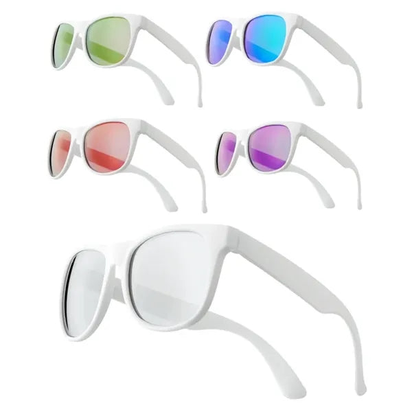 Union Printed, White mirrored Sunglasses