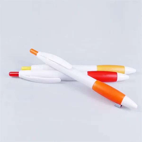 Colorful Plastic Ballpoint Pen with Rubber Grip