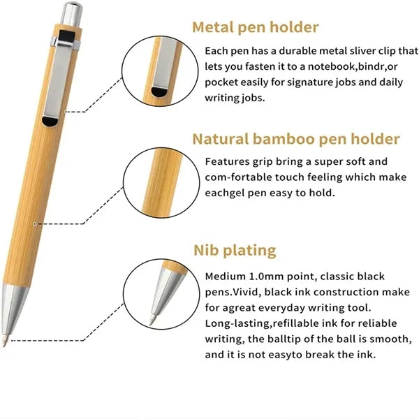 Bamboo Retractable Ballpoint Pen